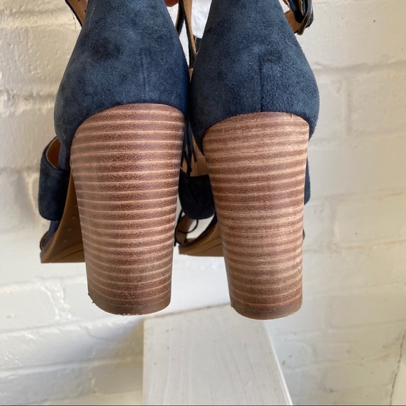 Lucky Brand Fringe Suede Block Heel Shoes 7 - Picture 12 of 16